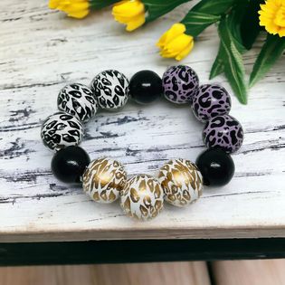 Bracelet en bois Léopard
