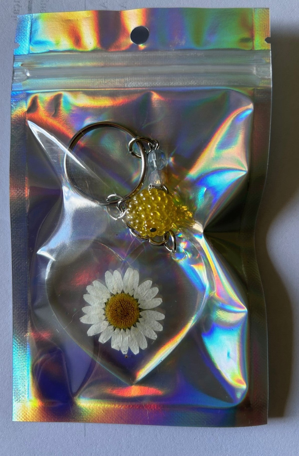 Porte-clé Marguerite en époxy