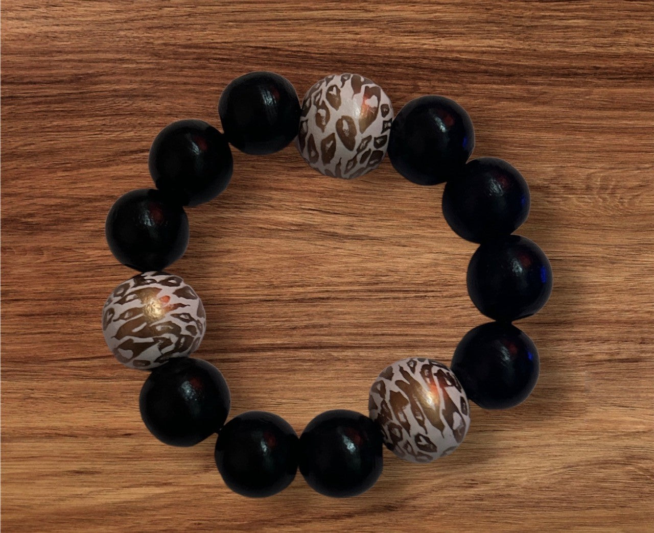 Bracelet en bois Léopard