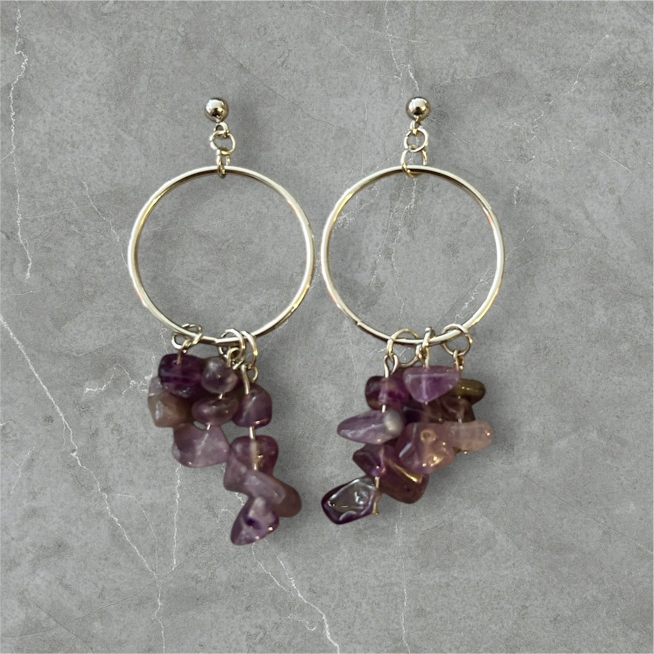 Amethyst stone earring