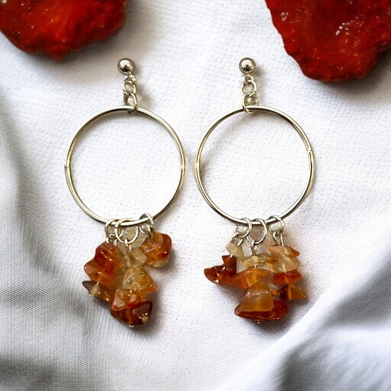 Boucle d'oreille pierre Amber