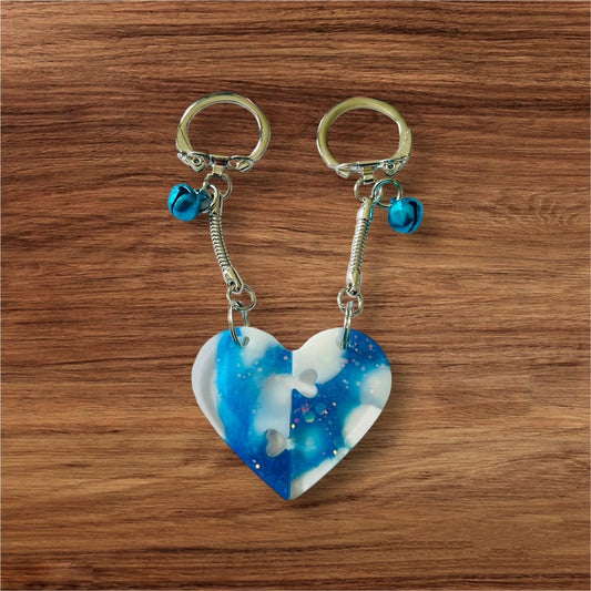 Epoxy Heart Keychain