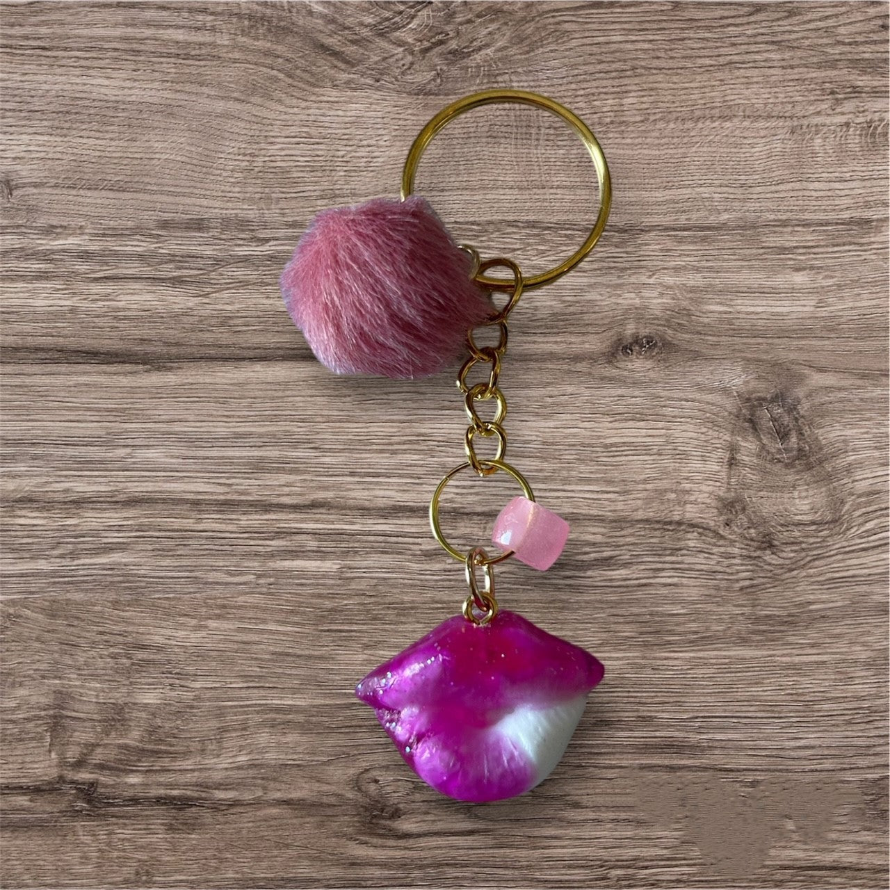 Epoxy Lip Keychain