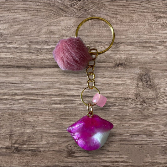 Epoxy Lip Keychain