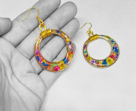 Real flower earrings