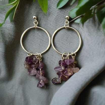 Boucle d'oreille pierre d'améthyste