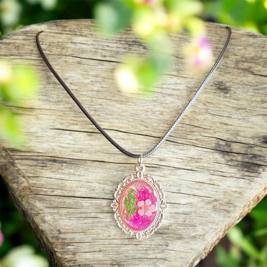 Collier fleur véritable