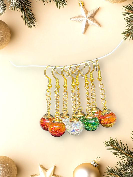 Christmas ball earring