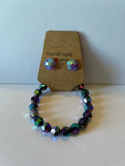 Minecraft Style Bracelet &amp; Earrings